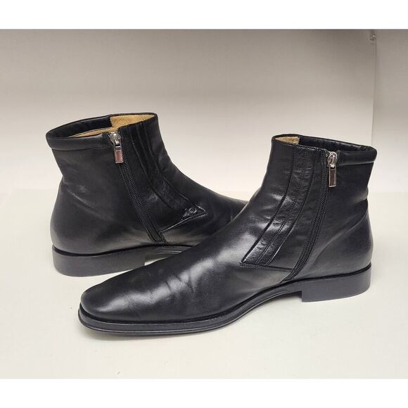 Bruno Magli M01575 Men's Raspino Black Leather Ankle Boots Size 11M - Picture 6 of 13